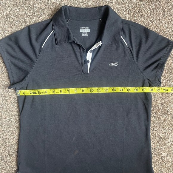 Women's Reebok PlayDry Golf Pickleball Tennis Polo Shirt, Size Medium Black - Picture 5 of 9